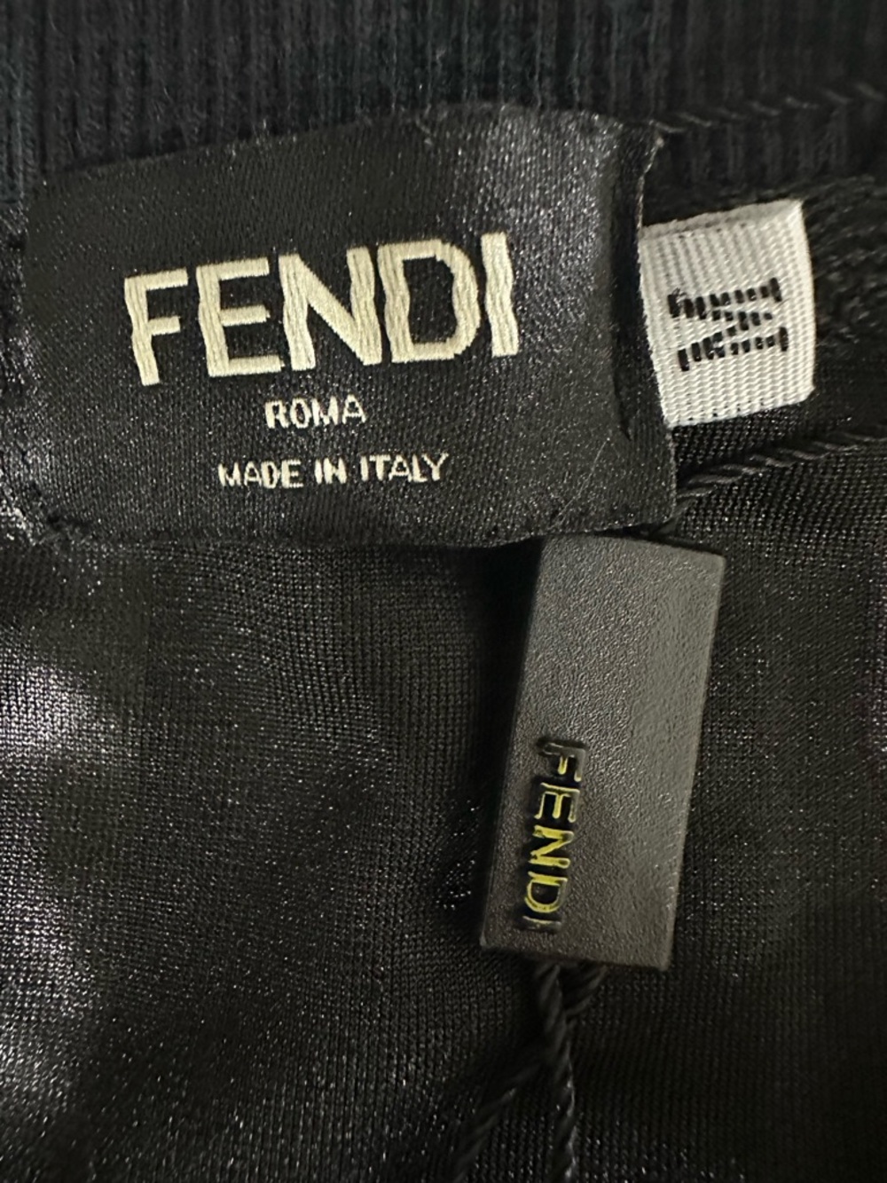 Fendi Black Embossed FF Velour Tee - Picture 4 of 6